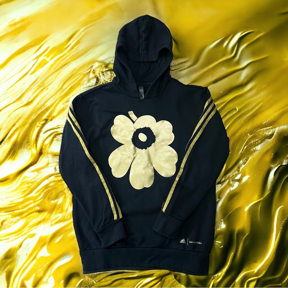 Adidas and Marimekko collaboration black hoodie